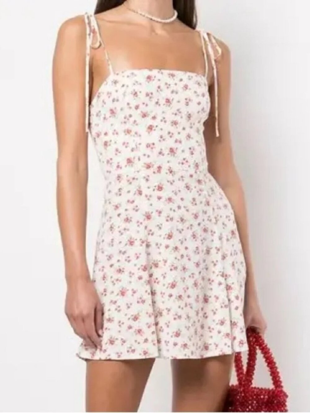 Reformation Size 10 Bisque Floral-Print Mini Dress